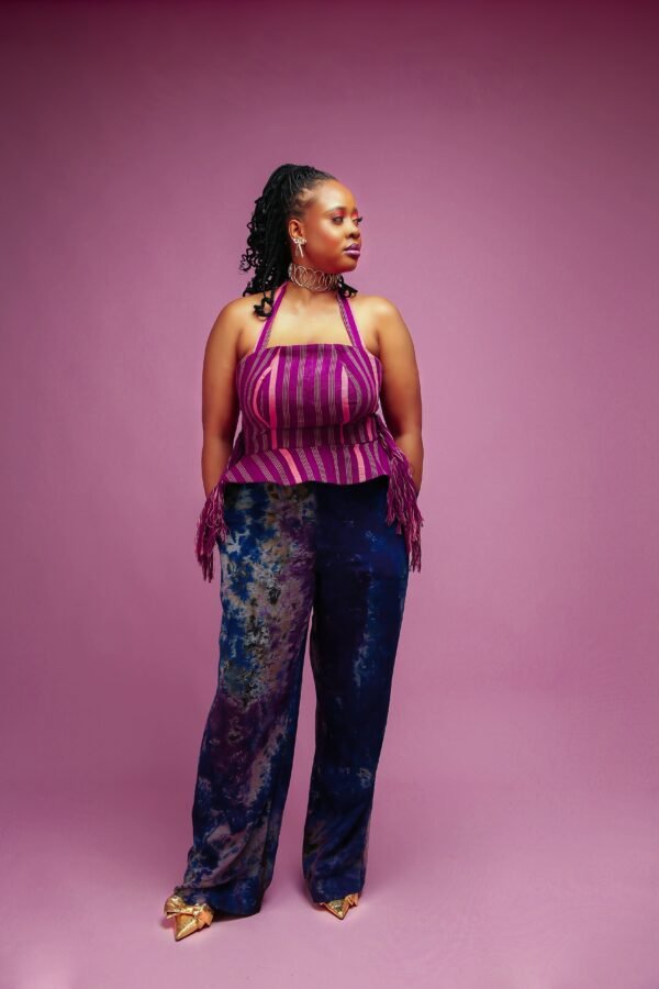 Amara Peplum Halter Top & Tie-Dye Palazzo Set