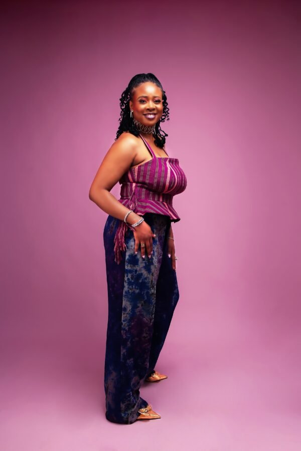 Amara Peplum Halter Top & Tie-Dye Palazzo Set - Image 2